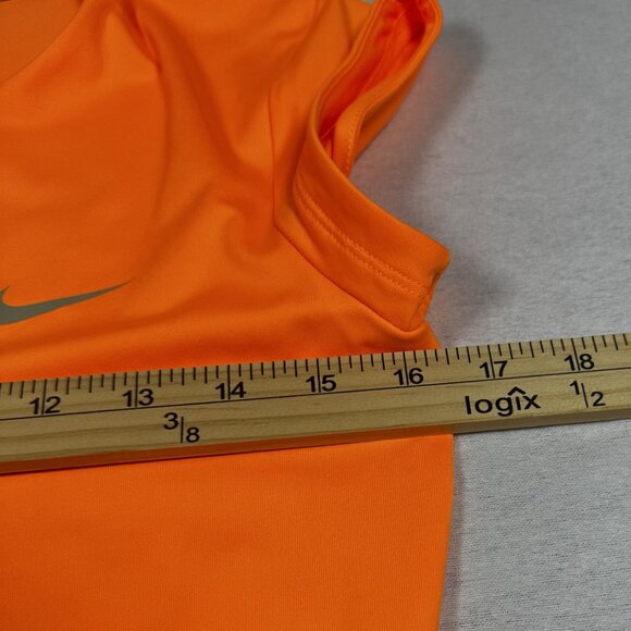 Nike Tennis Dri Fit Pure V Neck Activewear Shirt Size Medium Orange LIKE NEW - Picture 3 of 7